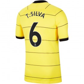 Jalkapallo Pelipaidat Chelsea Thiago Silva 6 Vieraspaita 2021-2022 Lyhythihainen